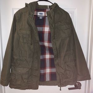 🌼Old navy green/ plaid utility jacket
